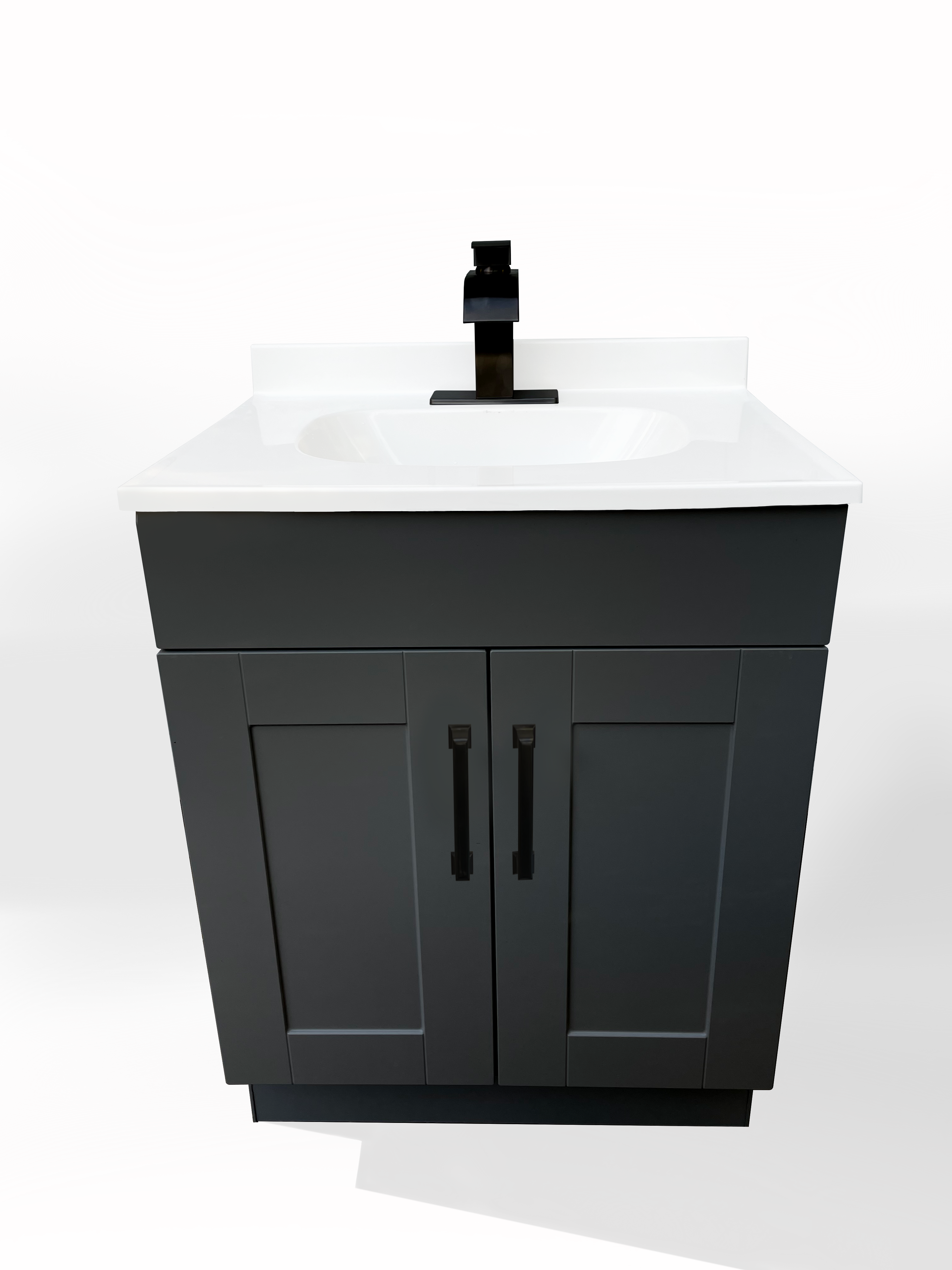 Black Portable Sink with Marble Top